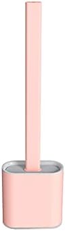 Pink Toilet Brush with Wall-Mounted Holder