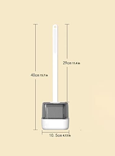 2 pcs Flexible Toilet Brushes with Holder Set