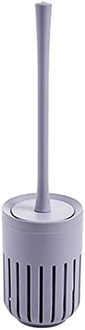 Gray-Blue Wall-Mounted Toilet Brush Set with Holder