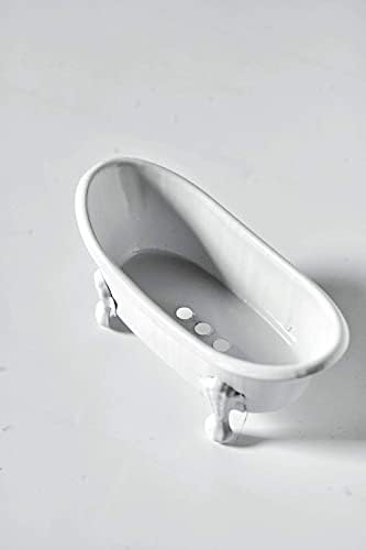 White Clawfoot Metal Soap Dish for Bathroom or Kitchen 55 Inch