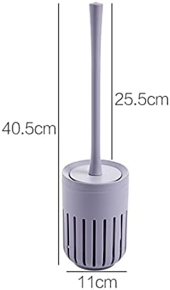 Gray-Blue Wall-Mounted Toilet Brush Set with Holder