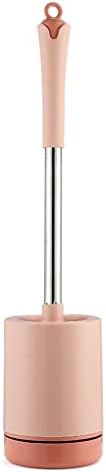 Toilet Brush Holder with No-Slip Handle and Flexible Bristles