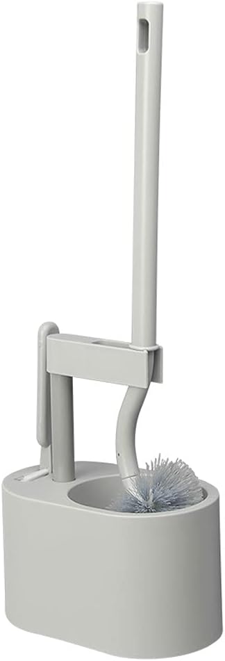 RUVOO Toilet Brush with No-Slip Handle and Holder