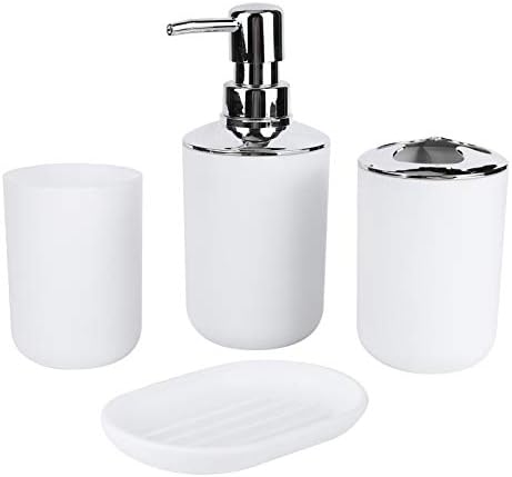 PerGar 4Pcs White Bathroom Accessory Set