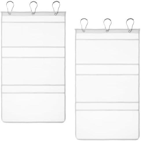 Mesh Shower Organizer Caddy with 8 Pockets and Rotating Hanger