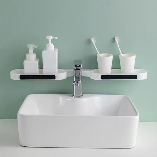 Adjustable Corner Shower Caddy No Drill Black
