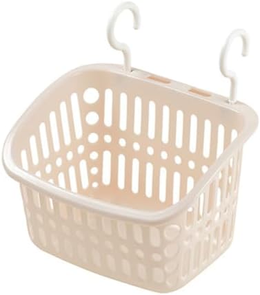 Plastic Shower Caddy with Hanging Hooks and Drainage Holes