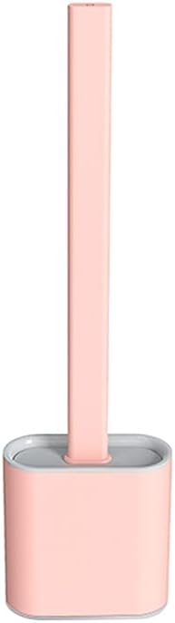Pink Toilet Brush with Wall-Mounted Holder