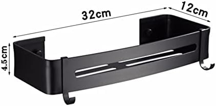 Shower Shelf Rack 1 Layer Black Metal Wall Mounted Storage