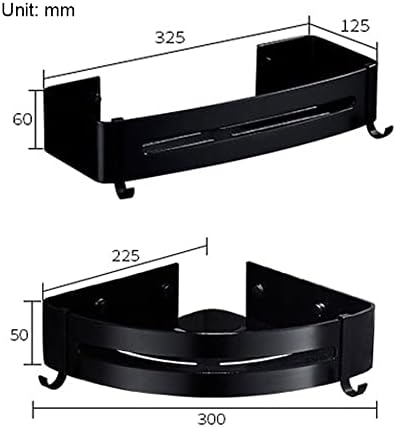 Matte Black Shower Caddy with Wall Mount and Corner Organizer