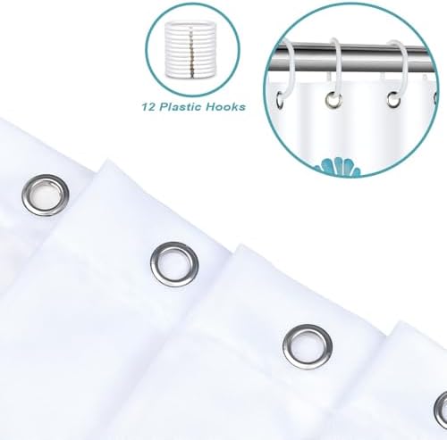 Sea Turtle Shower Curtain with 12 Hooks 72x72 Inches