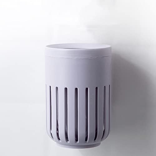 Gray-Blue Wall-Mounted Toilet Brush Set with Holder