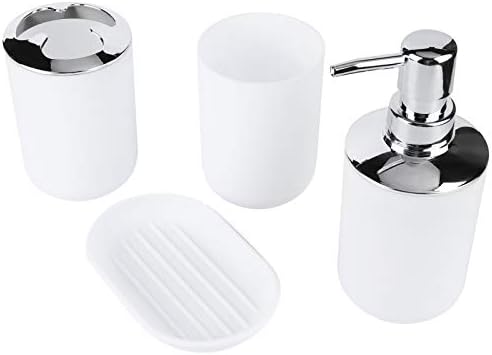 PerGar 4Pcs White Bathroom Accessory Set