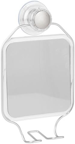 InterDesign iDesign Metro Rustproof Aluminum Suction Mirror with Hooks - Silver