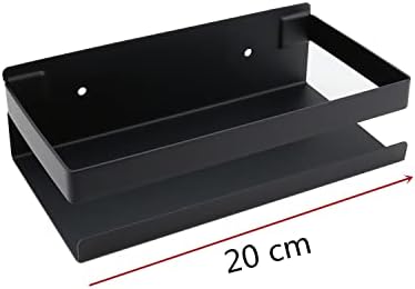 Shower Caddy Black 20cm Wall Mount Organizer