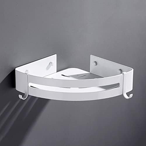 ANNBKA Triangle Shower Rack with Hooks White
