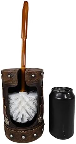 Ebros Gift Western Red Tan Cowboy Toilet Brush Holder
