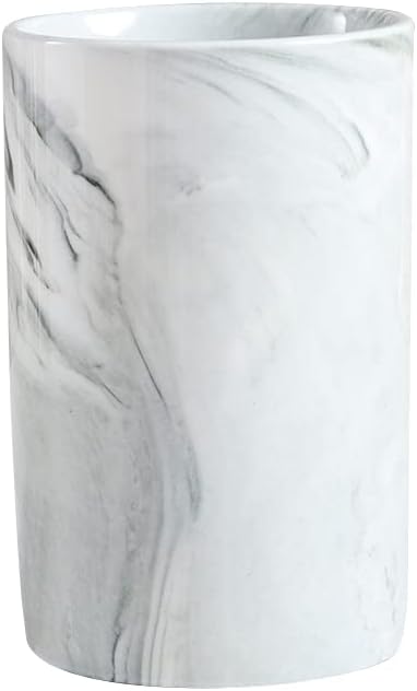 Wongwongcat Ceramic Toothbrush Holder with Marble Pattern - 300ml Grey