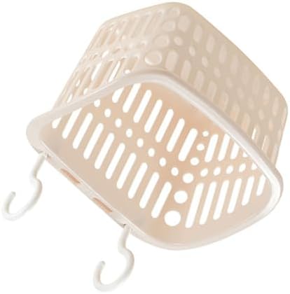 Plastic Shower Caddy with Hanging Hooks and Drainage Holes