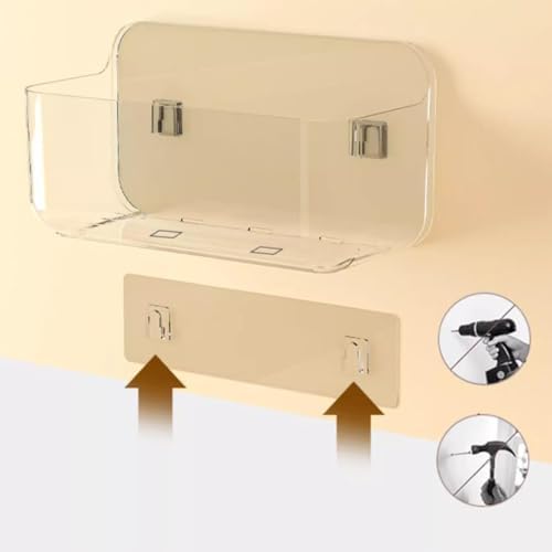 HLIN 2 Pack Acrylic Shower Shelves With Soap Holder