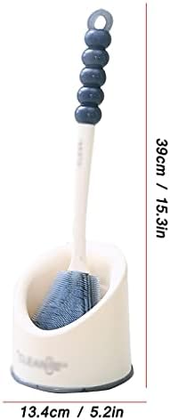 Stylish Toilet Brush Holder with Long Handle and Soft Bristles