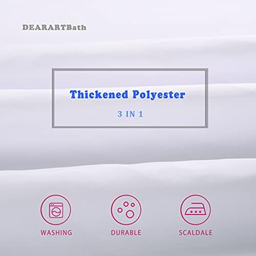 DEARART Pure White Shower Curtain Set with Grommets and C-Hooks