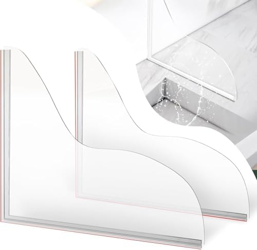 2 PCS Acrylic Shower Splash Guard with Adhesive