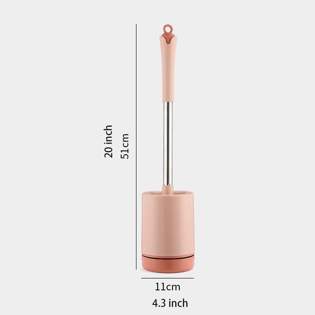 Toilet Brush Holder with No-Slip Handle and Flexible Bristles