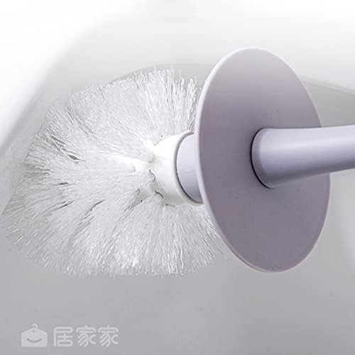 Gray-Blue Wall-Mounted Toilet Brush Set with Holder
