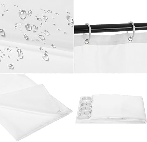 Homxi Brown Heart Pattern Shower Curtain Liners with Hooks