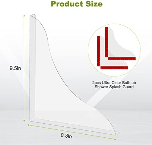 2 Pack Bathtub Splash Guard with 3M Viscose Clear EVA Plastic