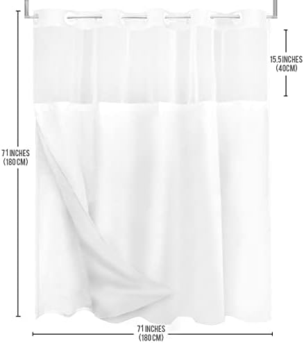 Tititex Snap-In Liner Floral Shower Curtain Set 72x72 Inch