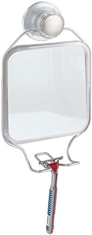 InterDesign iDesign Metro Rustproof Aluminum Suction Mirror with Hooks - Silver