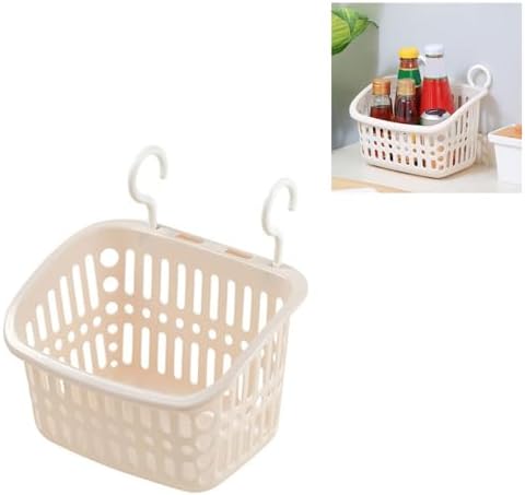 Plastic Shower Caddy with Hanging Hooks and Drainage Holes