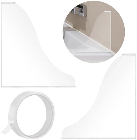 Lnrueg 2PCS Clear Shower Splash Guards with Adhesive Tape
