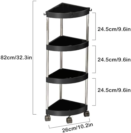 Yabound 4 Tier Shower Organizer Corner with Wheels