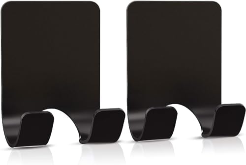 AKOAK 2 Pcs Waterproof Razor Holder with Hooks - Black