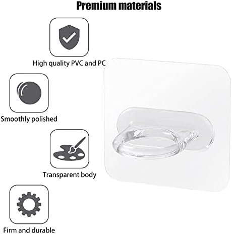 Shaoduoli 6pcs Adhesive Shampoo Holder Transparent Shower Gel Rack No Drilling Bathroom Stand