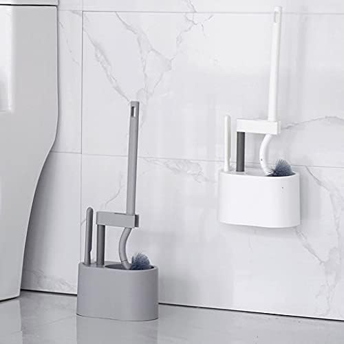 RUVOO Toilet Brush with No-Slip Handle and Holder