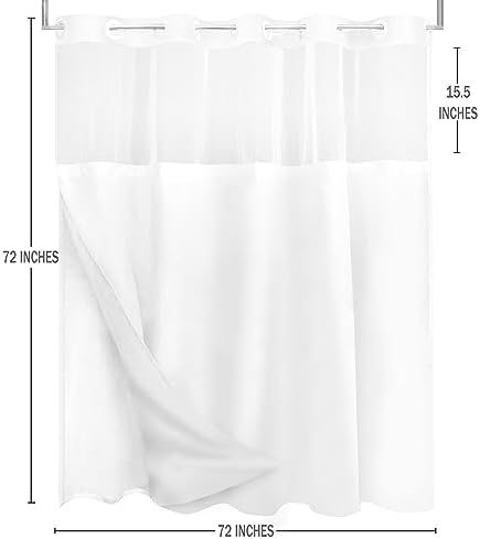 Tititex Snap-In Liner Shower Curtain Set 72x72 Inch