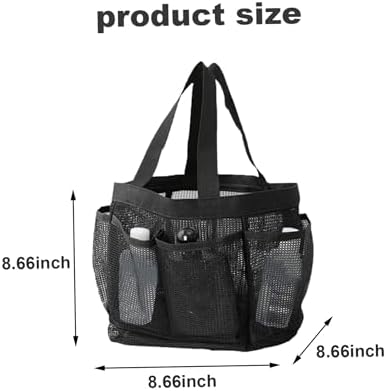 Mesh Shower Caddy Bag 8-Pocket Portable and Lightweight
