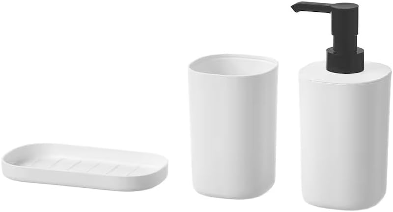 Modern White Ceramic Bathroom Accessories Set 3-Piece