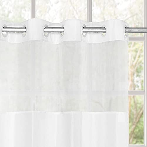 Modern Hotel Grade Shower Curtain Set with Snap In Liner