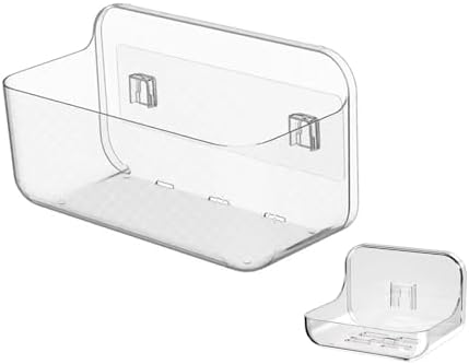 HLIN 2 Pack Acrylic Shower Shelves With Soap Holder