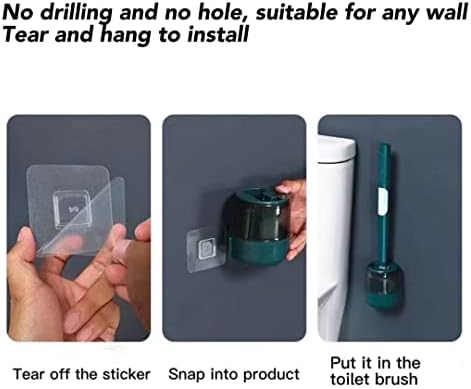 Refillable Toilet Brush with Wall Mount Holder and Soap Dispenser
