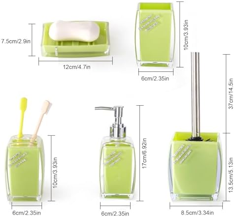 TUANYO Green Bathroom Accessories Set 5Pcs Modern