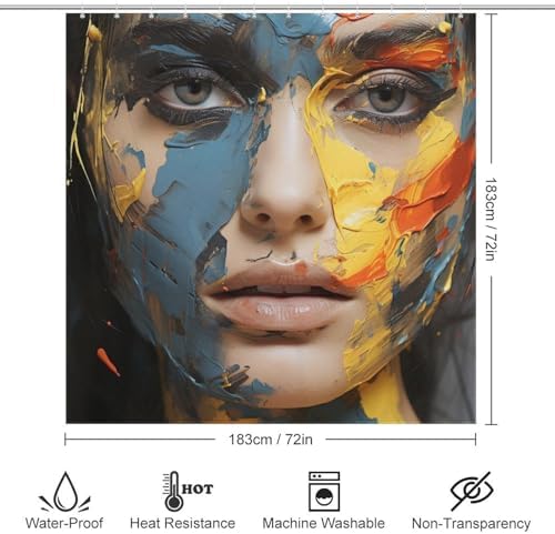 DAOWANGZUO Female Face Shower Curtain Set 72x72in 1