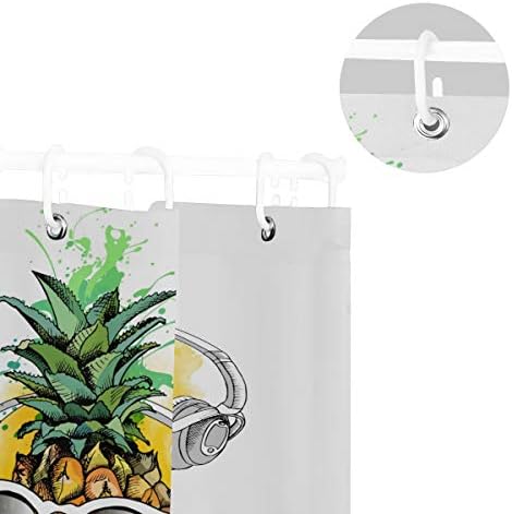 Cool Pineapple Shower Curtain 72x72 Inch with Hooks