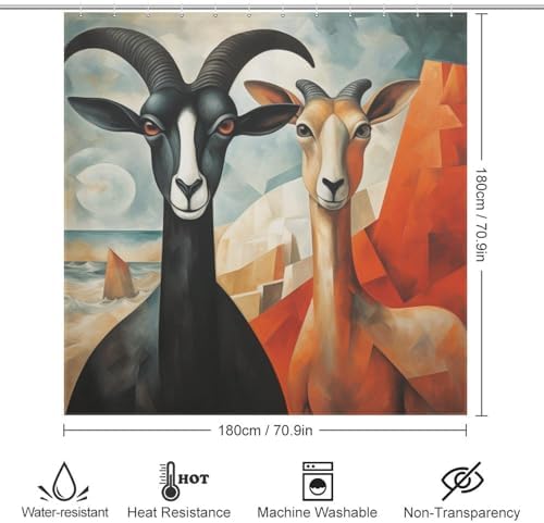 DAOWANGZUO Sheep Shower Curtain Set 72x72in 1
