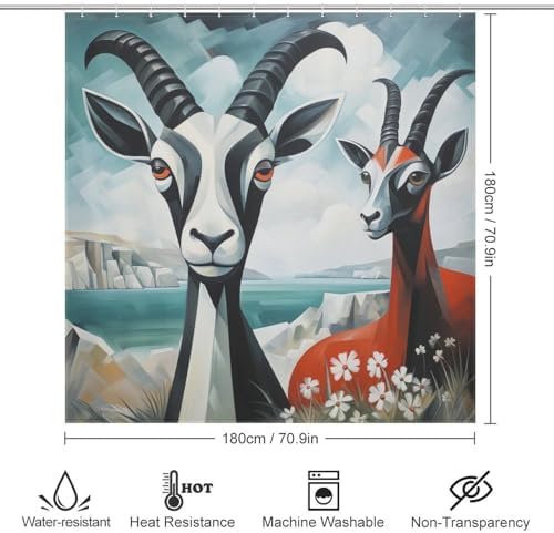 DAOWANGZUO Sheep Shower Curtain Set 1